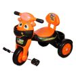 Baby Tricycle with musical horn and led lights(with 2 baskets, comfortable seat and back rest)- Orange Discount