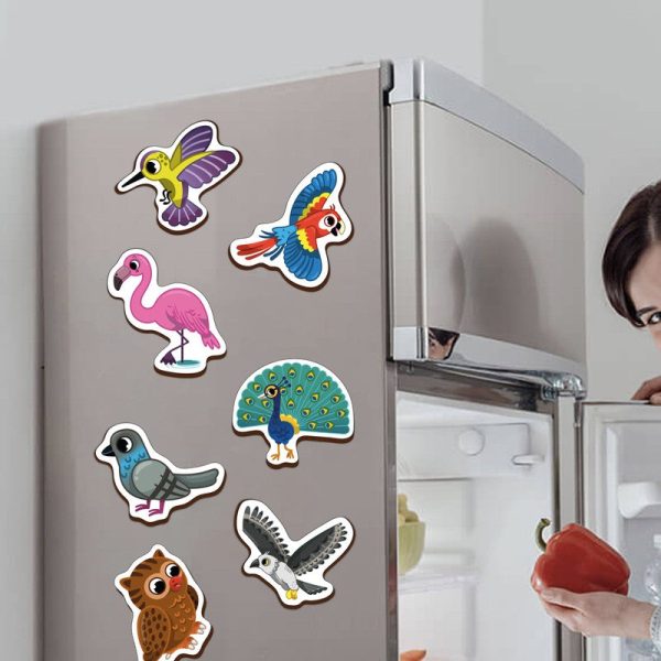 Birds Wooden Fridge Magnets (Set of 10) on Sale