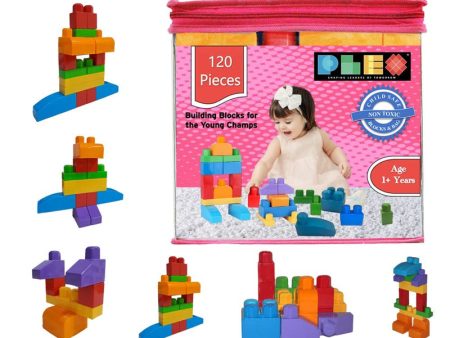 Building & Construction Blocks Educational Toy (Pink Bag - 120 Pieces) Online Hot Sale