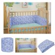 Baby Crib Bedding Bumper Bunny Print (Blue) Hot on Sale