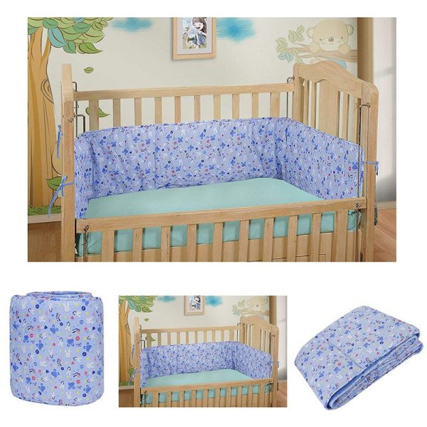 Baby Crib Bedding Bumper Bunny Print (Blue) Hot on Sale