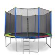 12 Feet Trampoline with Enclosure Safety Net & Jumping Pad (Rainbow Color Trampolines) - COD Not Available on Sale