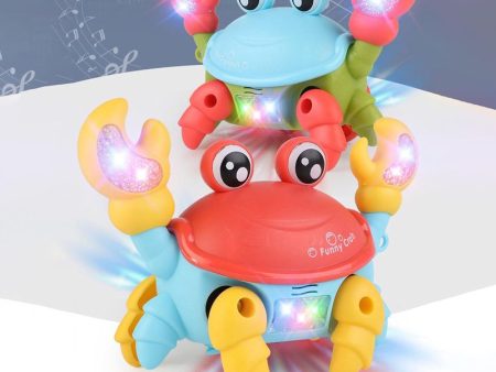 Cute Crab Toy Baby Crawling Movable with Music and LED Light on Sale