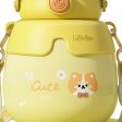 Belly Bear Globe Lid DIY Sticker Water Bottle with Handle (500ml) | Yellow Online