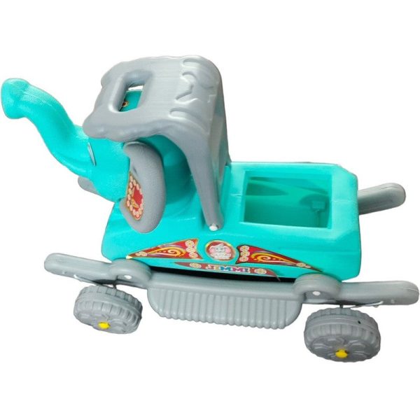 Baby Elephant Rideon & Wagon (Light Blue, Silver) Online now