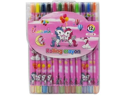 Cartoon Printed Rolling Crayons - Unicorn Discount