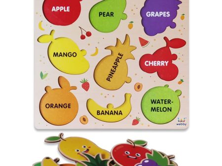 Wooden Fruits Montessori Educational Pre-School Puzzle Board Toy Supply