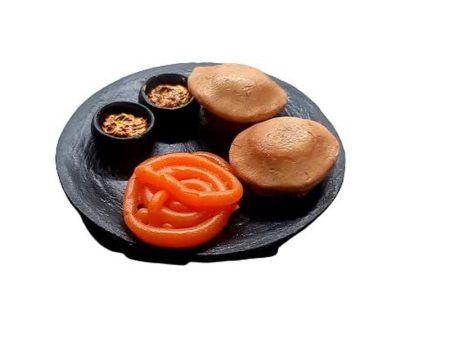 Aloo Puri and Jalebi Plate Miniature Food Fridge Magnet Fashion