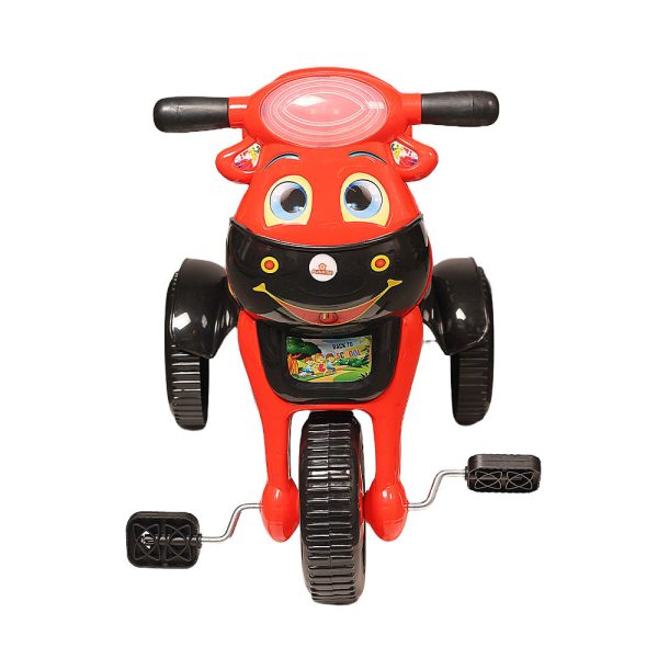 Baby Tricycle with musical horn and led lights (with 2 baskets, comfortable seat and back rest) - Red Supply