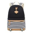 Black Stripes Matching Backpack with Lunch Bag & Stationery Pouch Supply