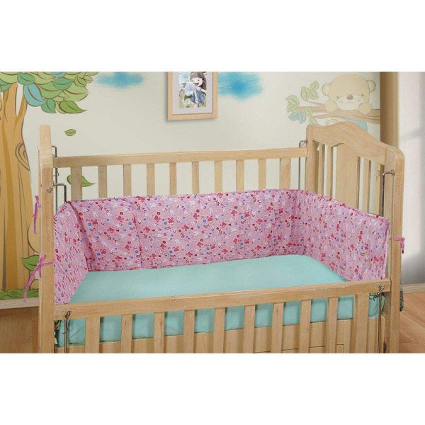 Baby Crib Bedding Bumper Bunny Print (Pink) Supply