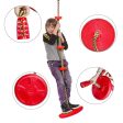 Platforms Disc Tree Swing Seat and Climbing Knot Rope with Carabiner Hook - Red For Cheap