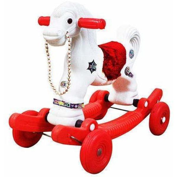 2 in 1 Horse Rideons & Wagons (Red, White) For Cheap