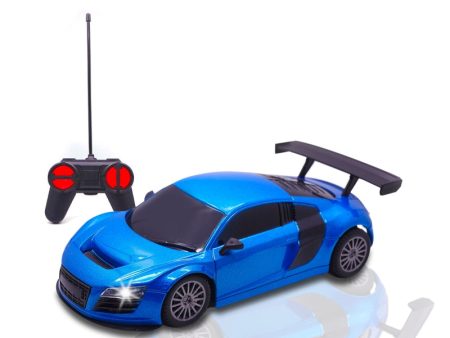 Rechargeable High Speed Remote Control Mini Car Resembling Audi with Lithium Battery for Kids (Scale 1:24) - Blue Online Hot Sale