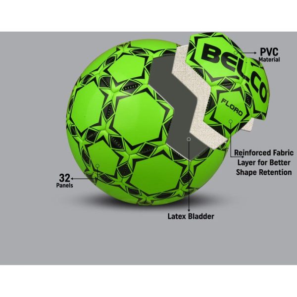 Belco Floro Green Football ( 1 football with needle) (Size 5) | 11+ Years Online now