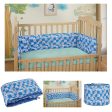 Baby Crib Bedding Bumper Teddy Print (Blue) For Cheap