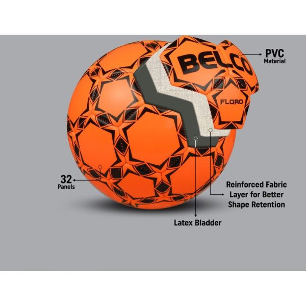 Belco Floro Orange Football (1 football with needle) (Size 5) | 11+ Years Online now