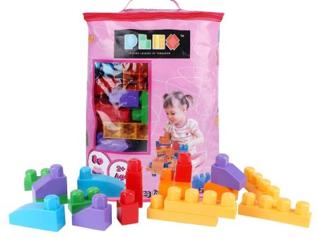 Building Blocks Bag Pack (80 Pieces) - Pink For Cheap