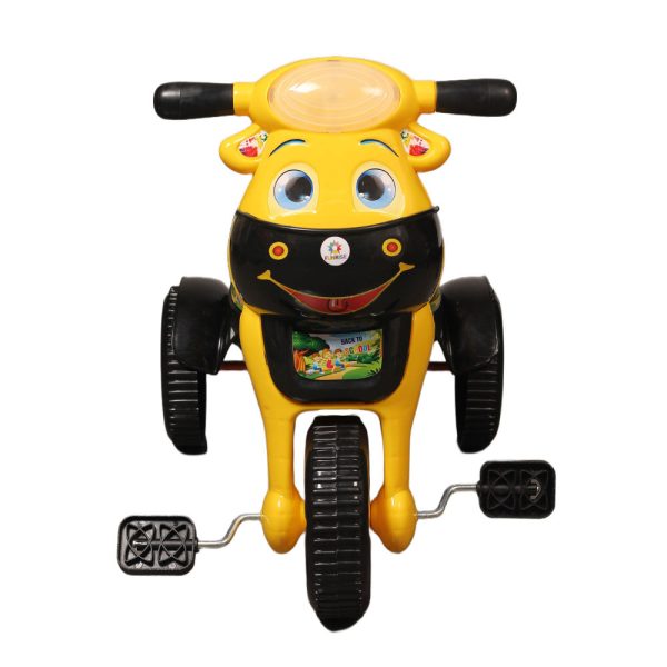 Baby Tricycle with musical horn and led lights( with 2 baskets, comfortable seat and back rest) - Yellow Online Hot Sale