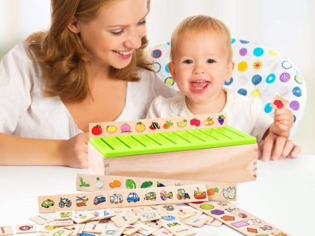 Classification Wood Box Cognitive Card Set for Early Education For Sale