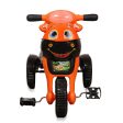 Baby Tricycle with musical horn and led lights(with 2 baskets, comfortable seat and back rest)- Orange Discount