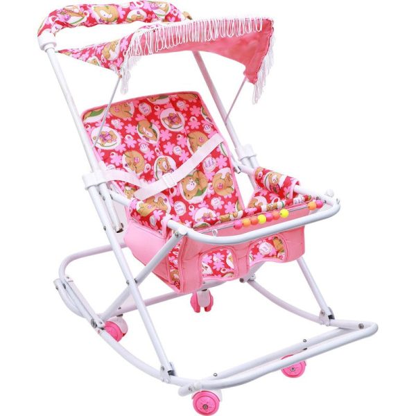 Baby Stroller cum Swing (Multi, Pink) Fashion