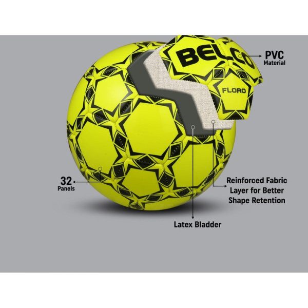 Belco Floro Yellow Football (1 Football with needle) (Size 5) | 11+ Years Online Sale