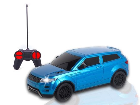 Rechargeable High Speed Remote Control Mini Car Resembling Rover with Lithium Battery for Kids (Scale 1:24) - Blue Hot on Sale