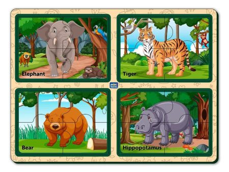 4 Pieces Of Animal Jumbo  Puzzle (Set of 4) on Sale