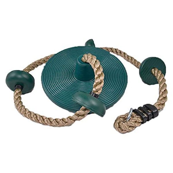 Platforms Disc Tree Swing Seat and Climbing Knot Rope with Carabiner Hook - Green Online