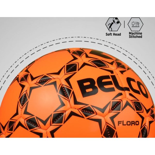 Belco Floro Orange Football (1 football with needle) (Size 5) | 11+ Years Online now