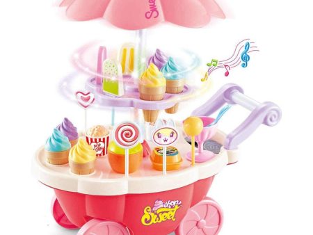 Battery Operated Luxury Sweet Shopping Ice Cream Trolley Pretend Role Play (Multicolour) Online now