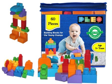 Building & Construction Blocks Educational Toy (Blue Bag - 60 Pieces) Discount