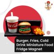 Burger, Fries, Cold Drink Miniature Food Fridge Magnet For Discount