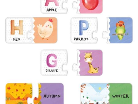 Alphabets 2 Pieces Learning Pack Jigsaw Puzzle, Montessori Early Educational Pre School Puzzle Hot on Sale