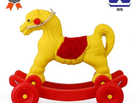 Rocking Horse Chair || Rocking Plastic Chair || Rocker and Bouncer - Yellow & Red Cheap