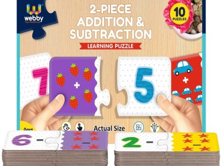 Addition Subtraction 2 Pieces Learning Pack Jigsaw Puzzle, Montessori Early Educational Pre School Puzzle Toys for 2+ Years Kid Sale